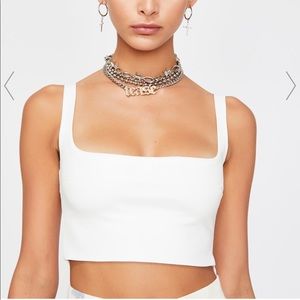 NWOT Dolls Kill Thick white tank crop top